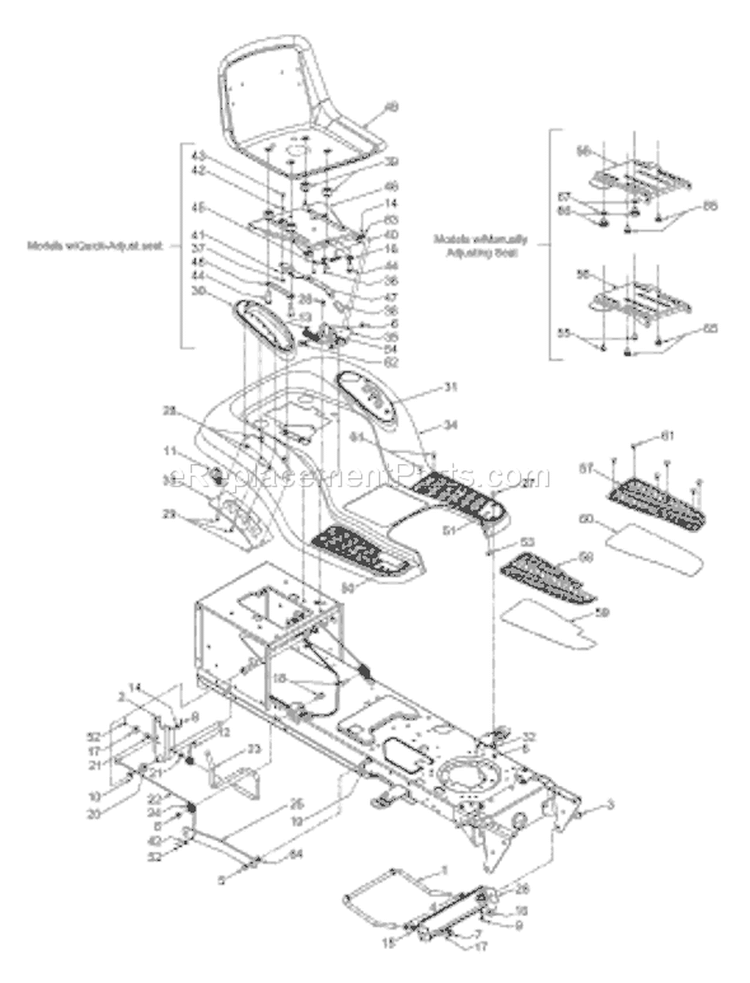 Page E Diagram and Parts List for 13AQ609G033 2003 MTD Lawn Tractor