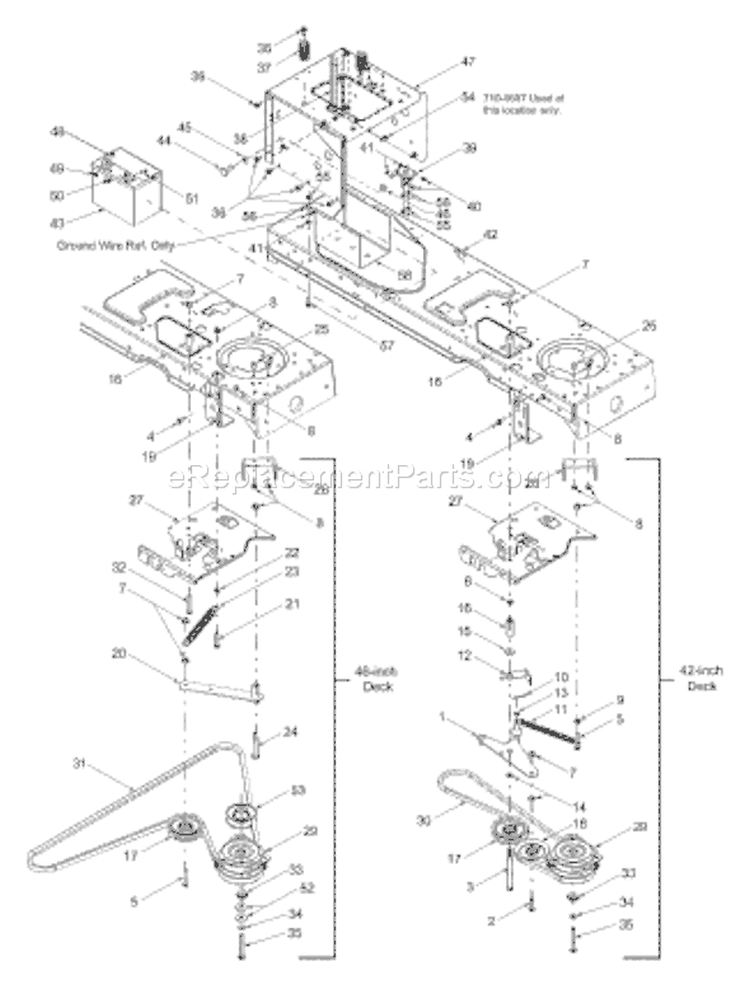 Page G Diagram and Parts List for 13AQ609G033 2003 MTD Lawn Tractor