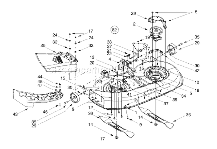 Page B Diagram and Parts List for 13AS608G033 2000 MTD Lawn Tractor