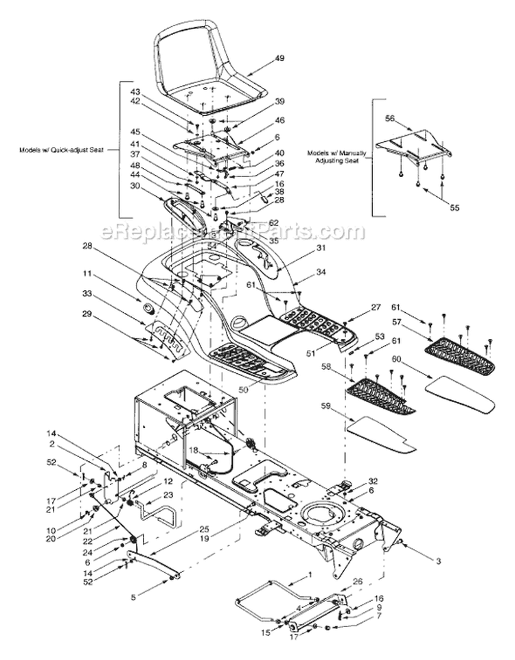 Page F Diagram and Parts List for 13AS608G033 2001 MTD Lawn Tractor