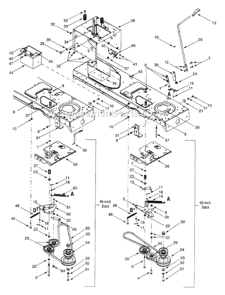 Page I Diagram and Parts List for 13AS608G033 2001 MTD Lawn Tractor