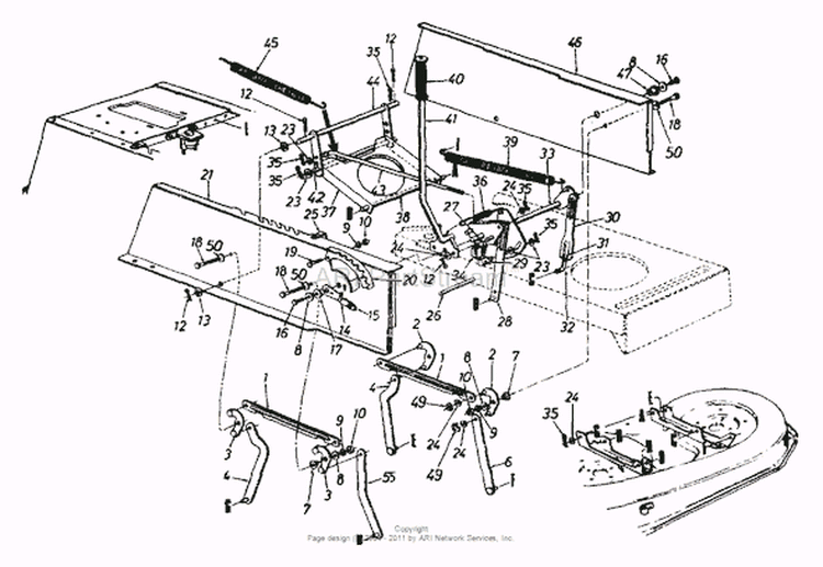 Page C Diagram and Parts List for 13AS698G033 1999 MTD Lawn Tractor