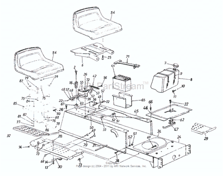 Page G Diagram and Parts List for 13AS698G033 1999 MTD Lawn Tractor