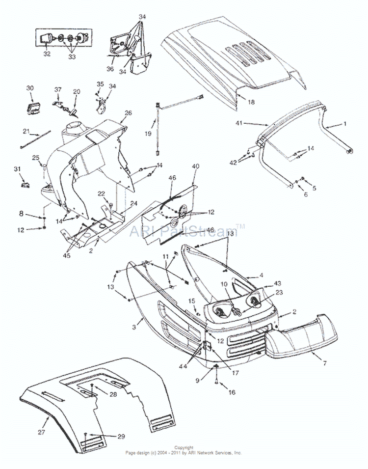 Page H Diagram and Parts List for 13AS698G033 1999 MTD Lawn Tractor