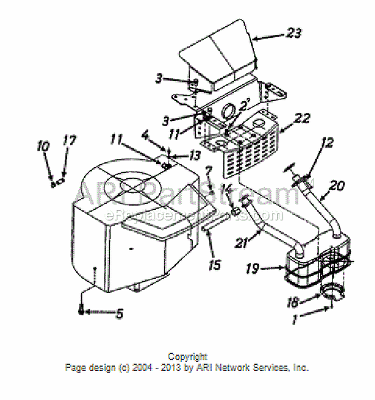 Muffler Part 4 Diagram and Parts List for 13AS699G088  MTD Lawn Tractor
