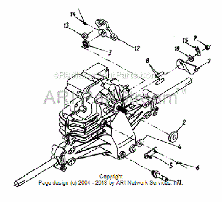 Transmission Complete Diagram and Parts List for 13AS699G088  MTD Lawn Tractor