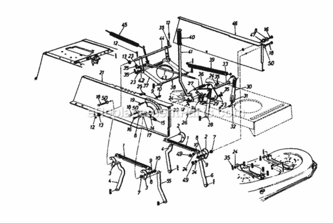 Deck_Lift_And_Hanger_Assembly Diagram and Parts List for 13AS699H062 1997 MTD Lawn Tractor