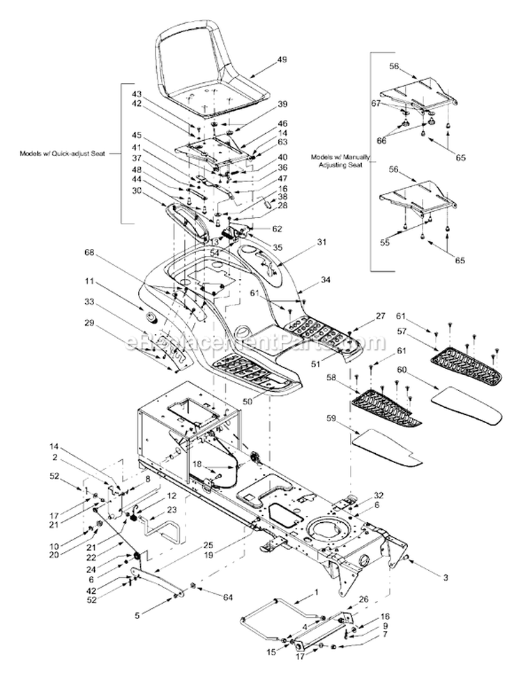 Page E Diagram and Parts List for 13AT618H719 2004 MTD Lawn Tractor
