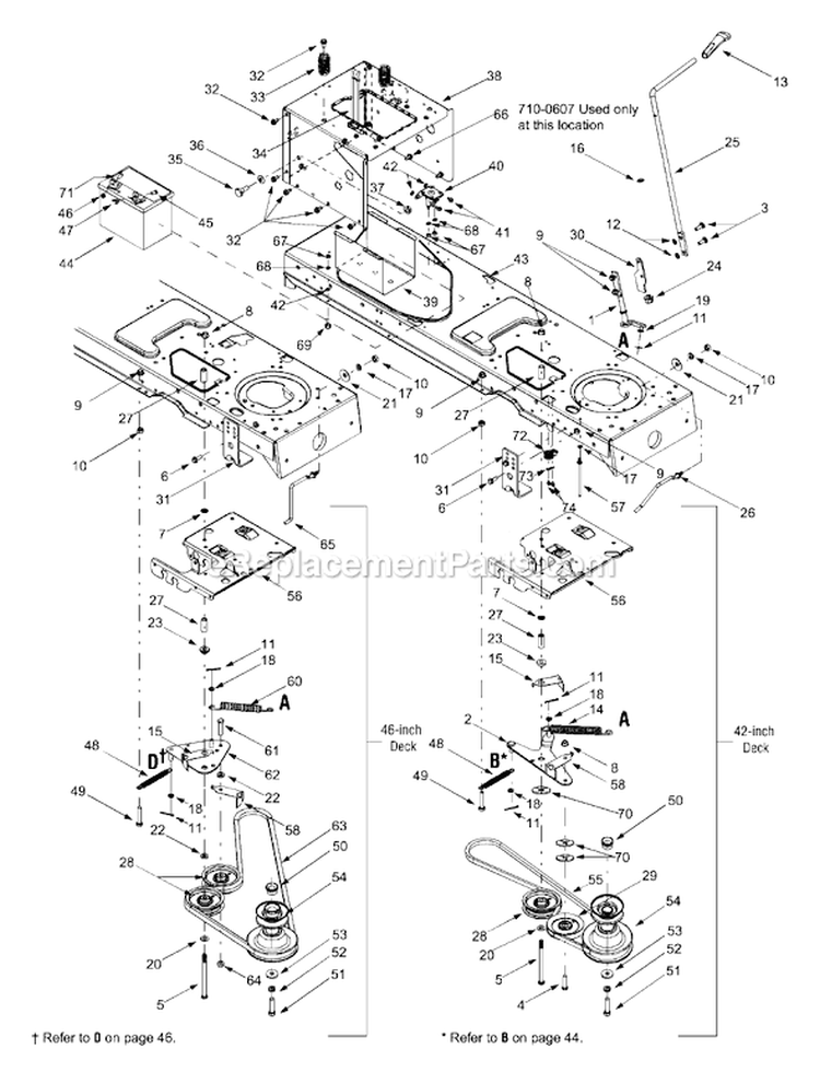 Page H Diagram and Parts List for 13AT618H719 2004 MTD Lawn Tractor