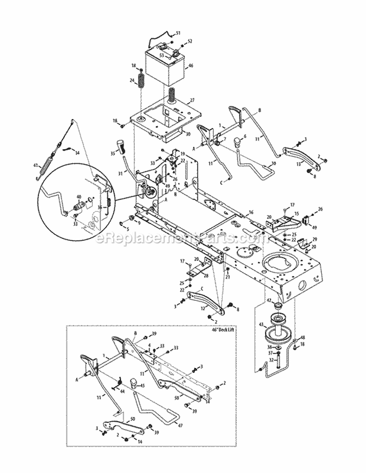 Page C Diagram and Parts List for 13AX795S004 2011 MTD Lawn Tractor