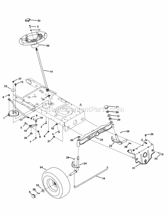 Page C Diagram and Parts List for 13AX795S004 2012 MTD Lawn Tractor
