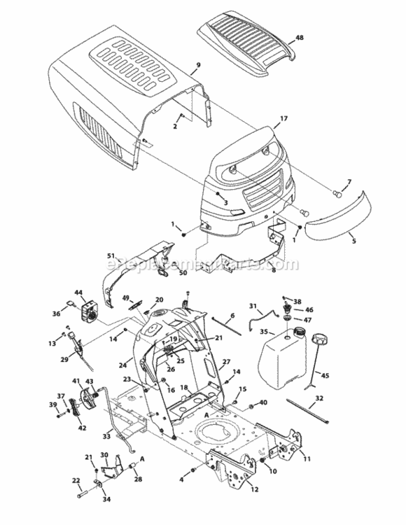 Page D Diagram and Parts List for 13AX795S004 2012 MTD Lawn Tractor