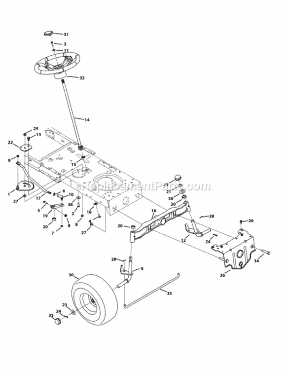 Page C Diagram and Parts List for 13AX795S004 2014 MTD Lawn Tractor