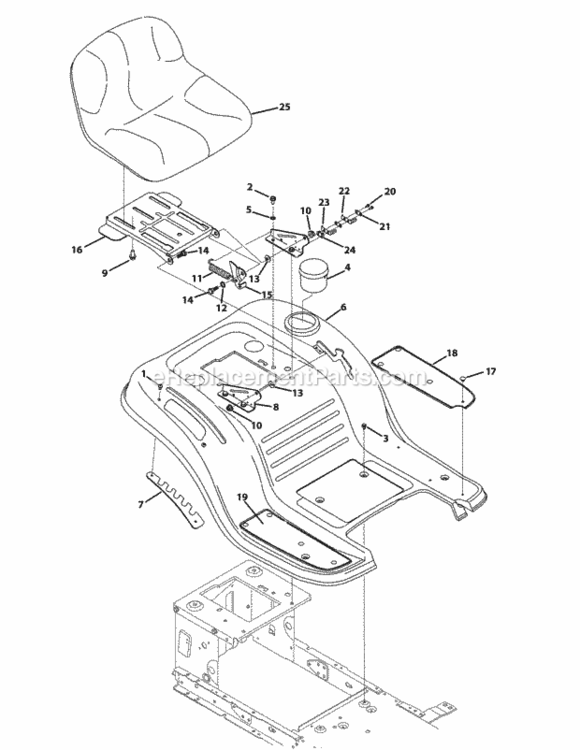 Page H Diagram and Parts List for 13AX795S004 2014 MTD Lawn Tractor