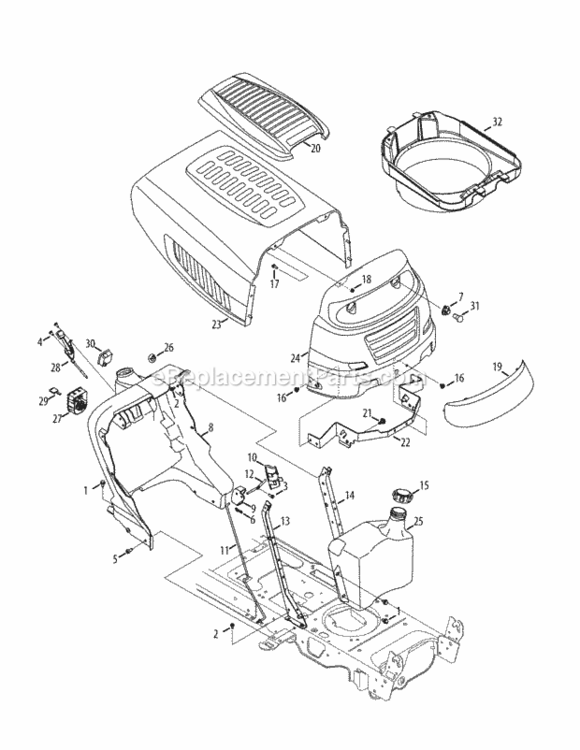 Page C Diagram and Parts List for 13AX915T004 2012 MTD Lawn Tractor