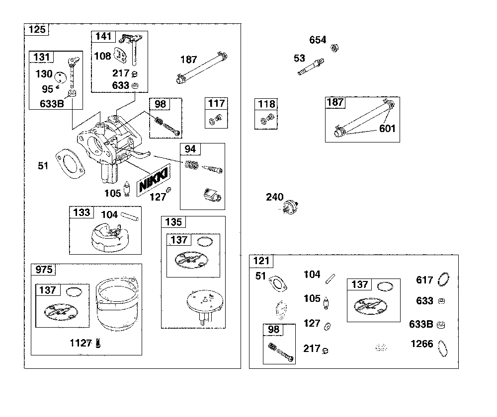 Carburetor & fuel supply Diagram and Parts List for 13AC26JD093  MTD Lawn Tractor