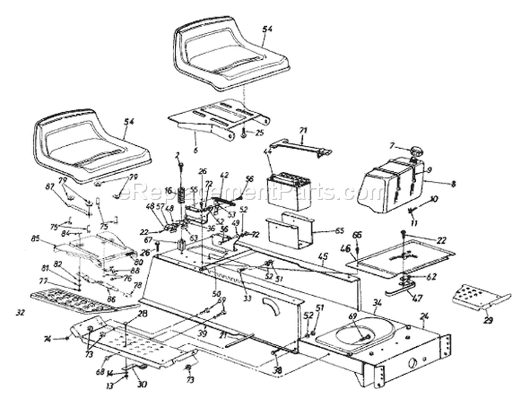 Page S Diagram and Parts List for 13BH660F033 2001 MTD Lawn Tractor