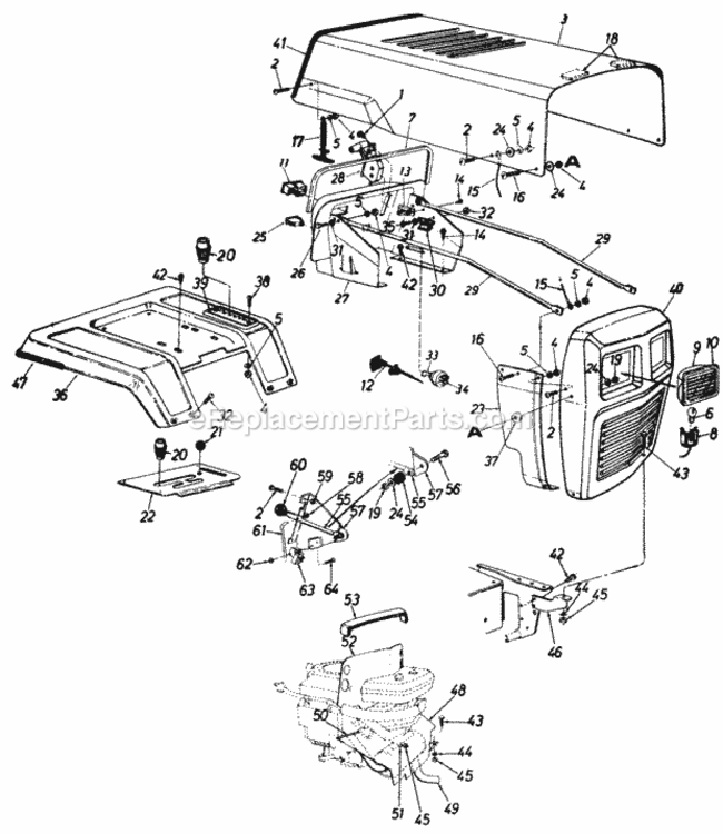 Style_2 Diagram and Parts List for 140-842-000 1990 MTD Lawn Mower