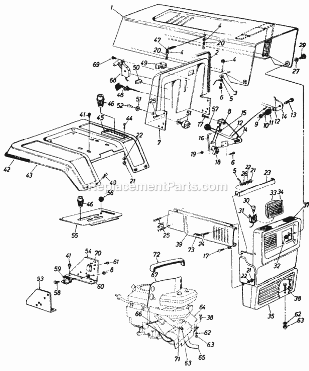 Style_3 Diagram and Parts List for 140-843-000 1990 MTD Lawn Mower
