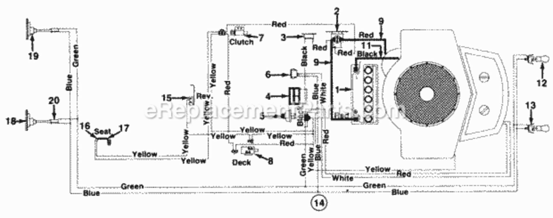 Style_4 Diagram and Parts List for 140-844-000 1990 MTD Lawn Mower