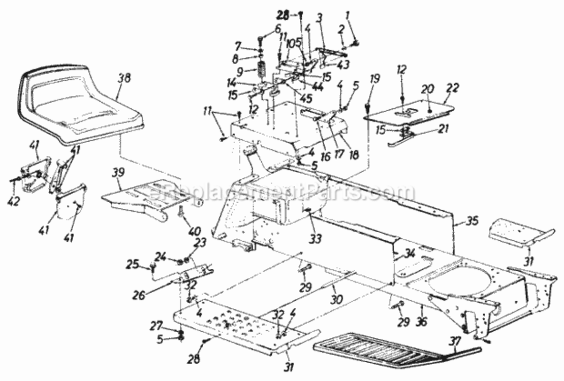 Page F Diagram and Parts List for 140-848H206  MTD Lawn Tractor