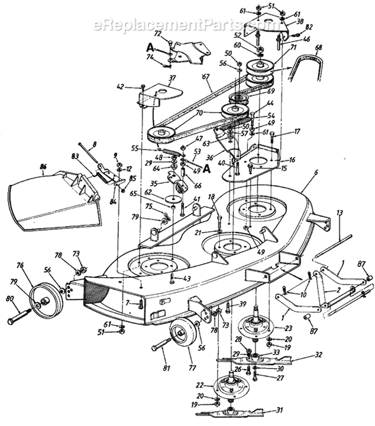 Page A Diagram and Parts List for 140-849H029 1990 MTD Lawn Tractor