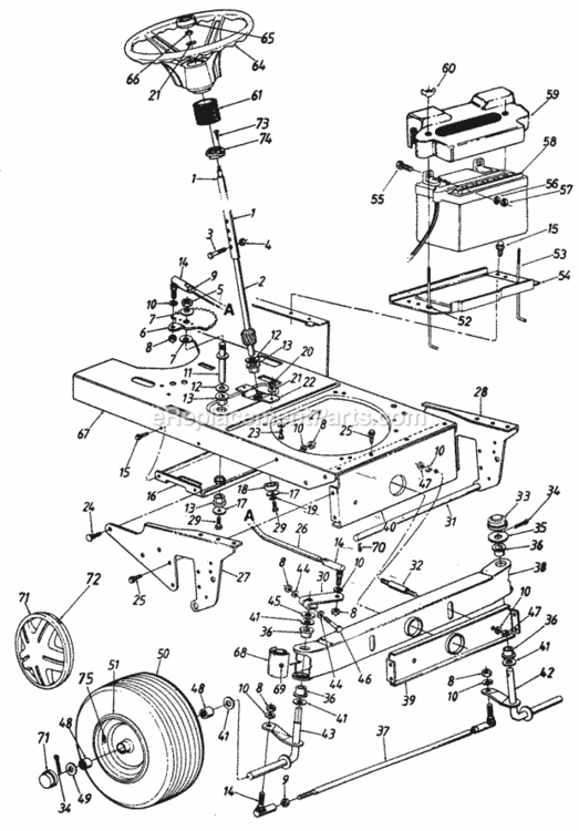 Page C Diagram and Parts List for 141-840H031  MTD Lawn Tractor