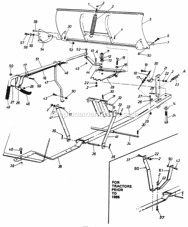 48-In_Snow_Blade Diagram and Parts List for 141-840H141  MTD Lawn Tractor