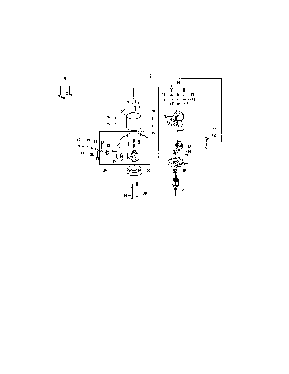 Starter Diagram and Parts List for 131278XS099  MTD Lawn Tractor