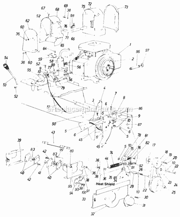 Muffler_Assembly Diagram and Parts List for 142-995-205 1992 MTD Lawn Tractor