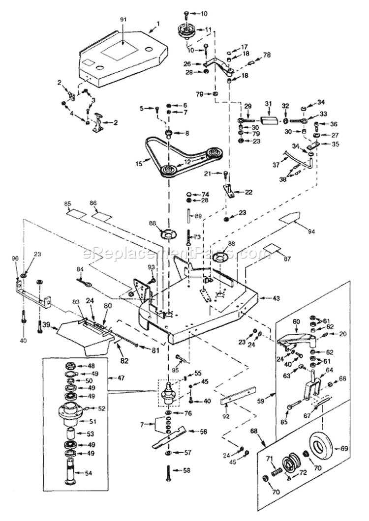 Page B Diagram and Parts List for 1436H 55AE331R195 MTD Lawn Mower