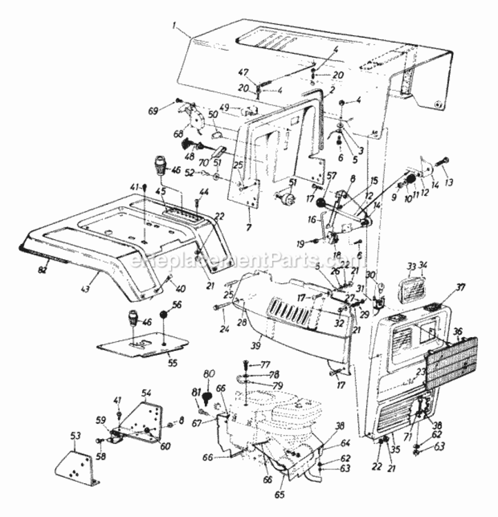 Hood_Style_8 Diagram and Parts List for 143P848H000 1993 MTD Lawn Tractor