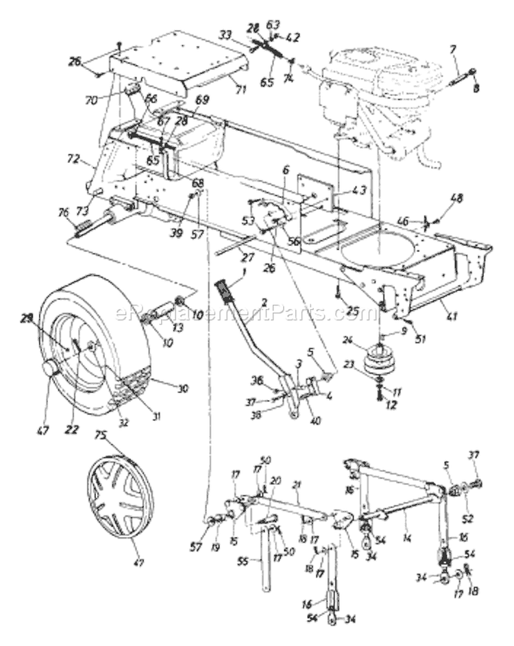 Page B Diagram and Parts List for 143P849H033 7008824 -1993 MTD Lawn Tractor