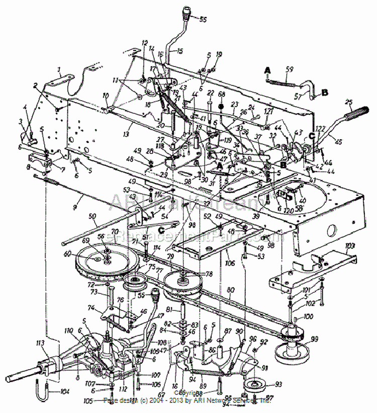 DrivePedal AssemblySpeed Selector AssemblyHitch Plate Diagram and Parts List for 143P828H118 1993 MTD Lawn Mower