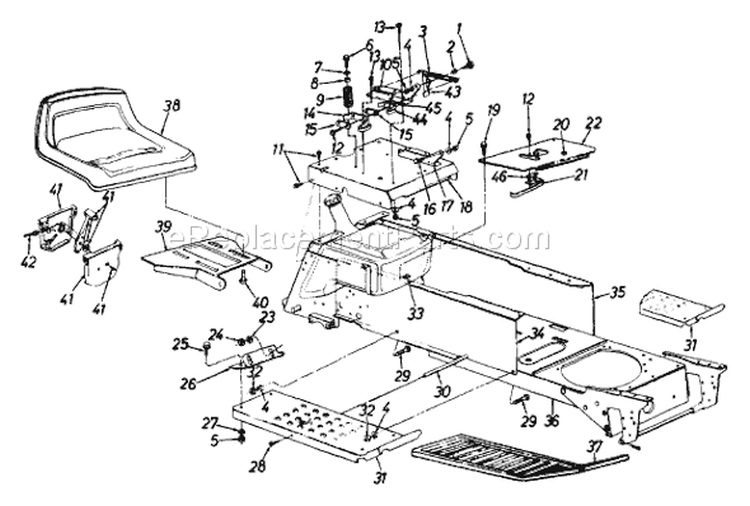 Page E Diagram and Parts List for 144P849H033 1994 MTD Lawn Tractor