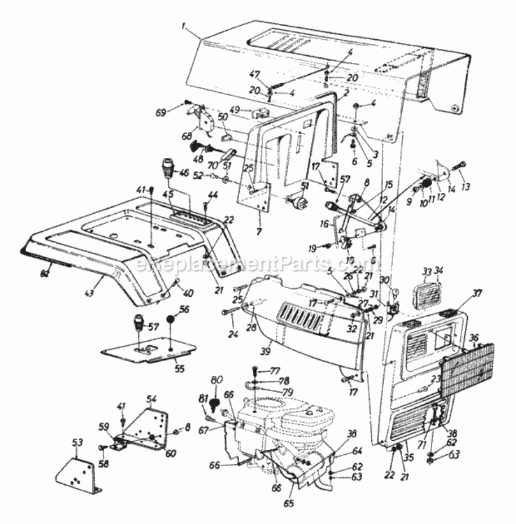 Hood_Style_8 Diagram and Parts List for 144Q848H000 1994 MTD Lawn Tractor