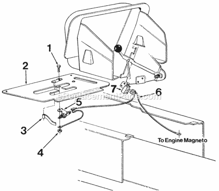 Safety_Reverse_Switch Diagram and Parts List for 145-811-000 1985 MTD Lawn Tractor