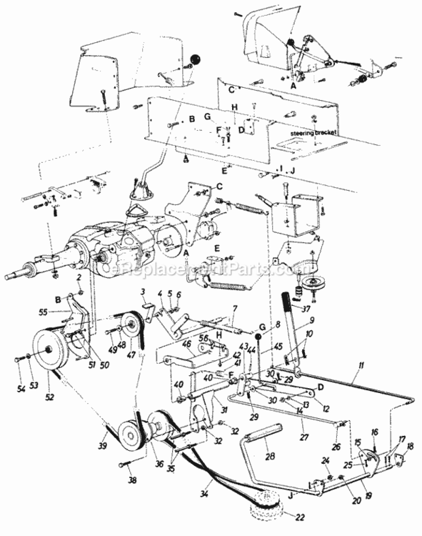 Page C Diagram and Parts List for 145-837-000 1985 MTD Lawn Tractor