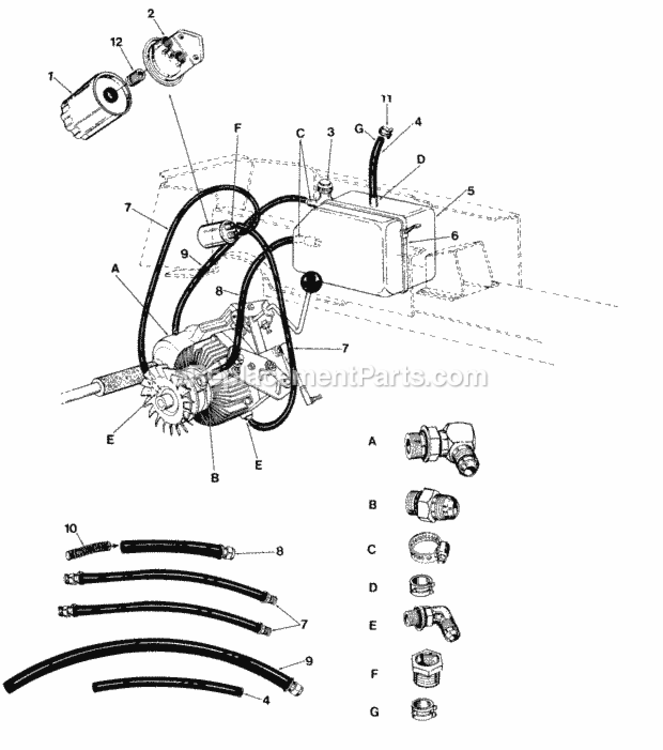 Page F Diagram and Parts List for 145-843-000 1985 MTD Lawn Tractor
