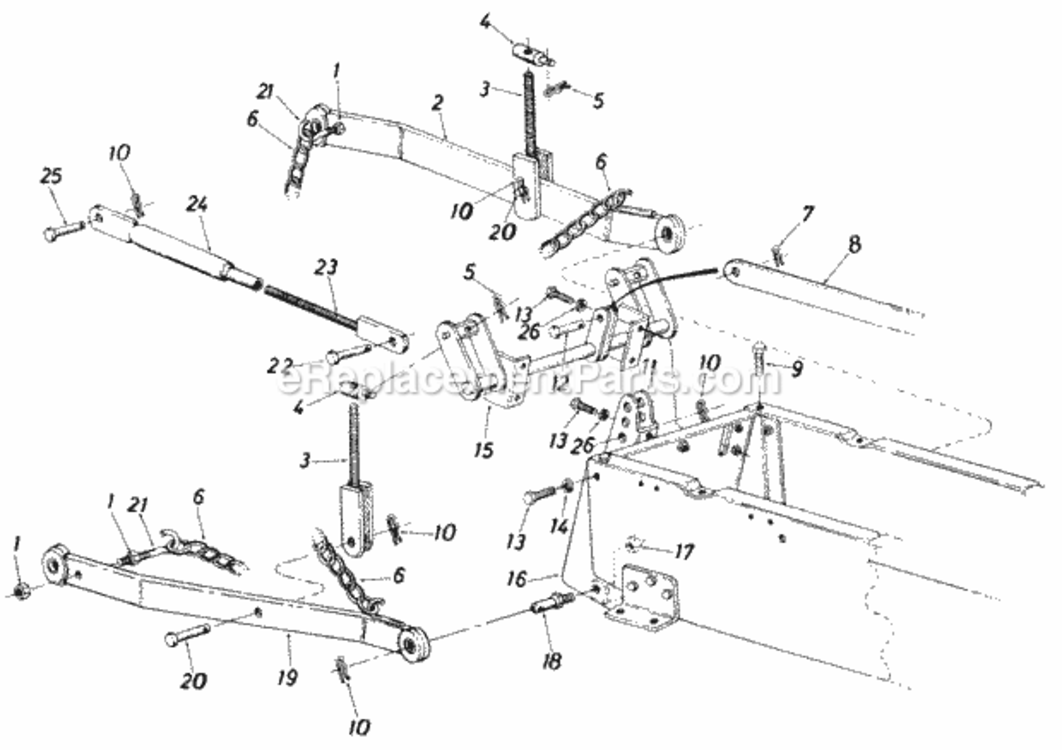 Three_Point_Hitch Diagram and Parts List for 145-918-000 1985 MTD Lawn Tractor