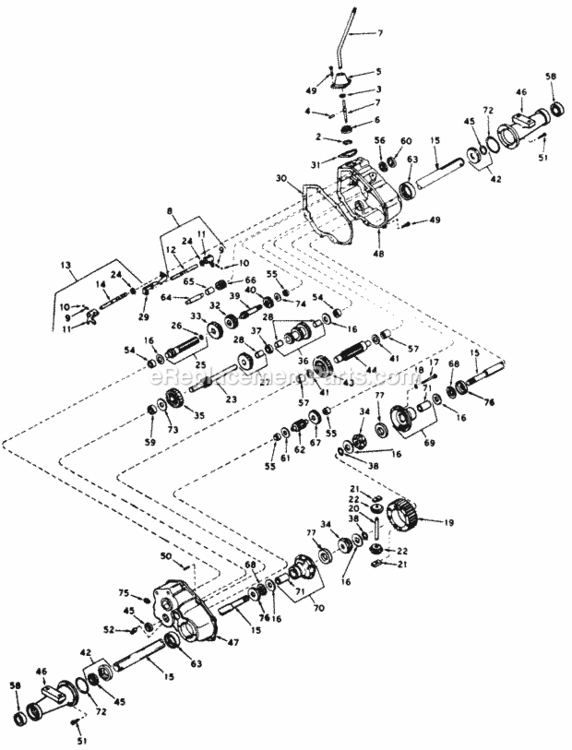 Transaxle_Peerless Diagram and Parts List for 145-918-000 1985 MTD Lawn Tractor