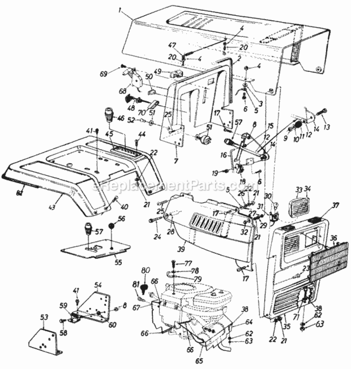 Hood_And_Fender_Assembly Diagram and Parts List for 145Q848H000 1995 MTD Lawn Tractor