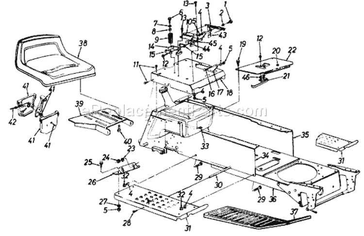 Page D Diagram and Parts List for 145Q849H033 1995 MTD Lawn Tractor