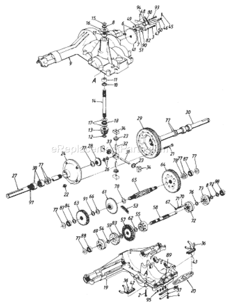 Page F Diagram and Parts List for 145Q849H033 1995 MTD Lawn Tractor