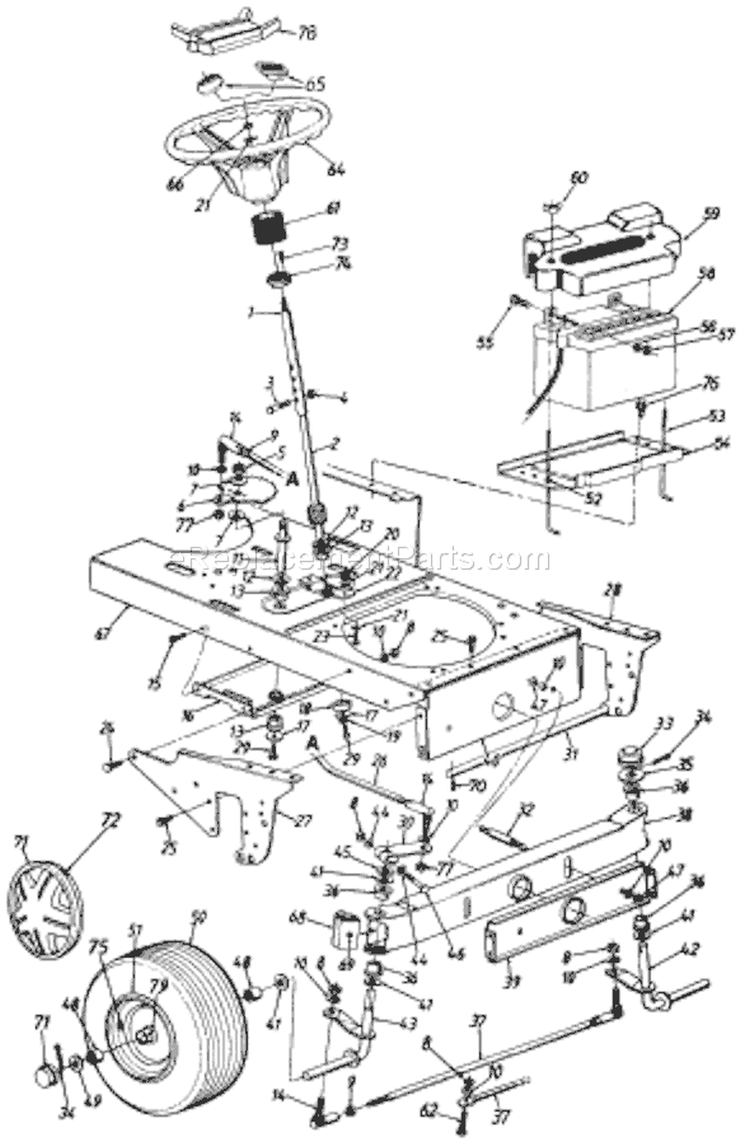 Page G Diagram and Parts List for 145Q849H033 1995 MTD Lawn Tractor