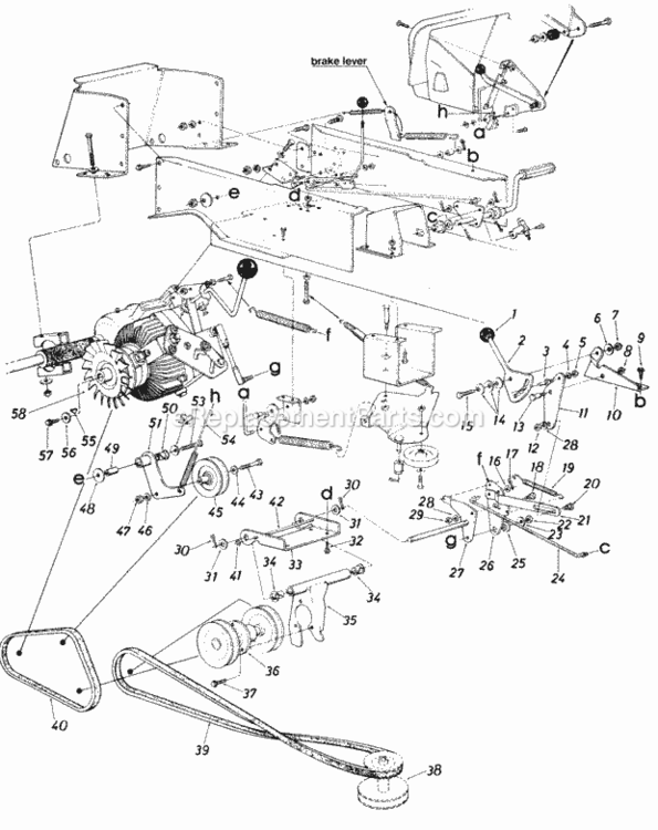 Page E Diagram and Parts List for 146-847-000 1986 MTD Lawn Tractor