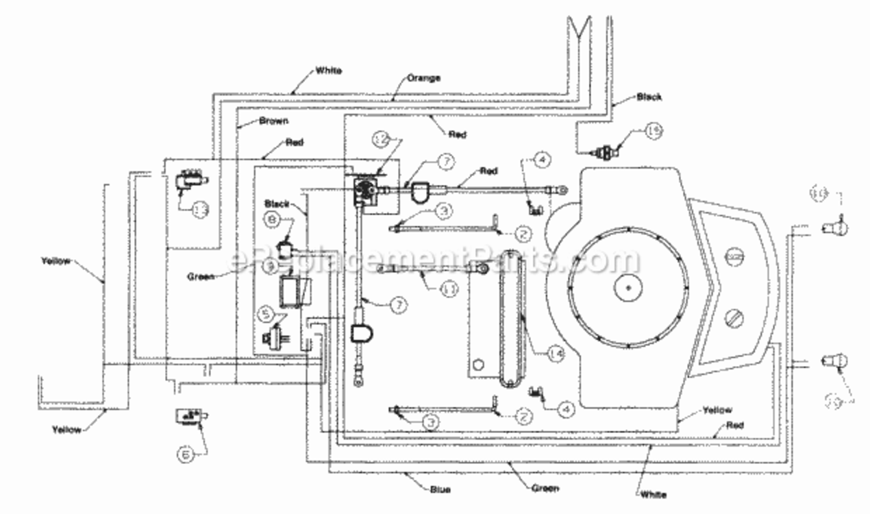 ElectricalSwitches Diagram and Parts List for 146P820H205 1996 MTD Lawn Tractor