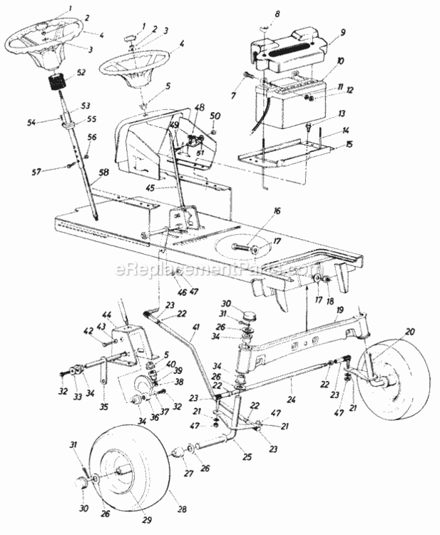 Page C Diagram and Parts List for 147-821-000 1987 MTD Lawn Tractor