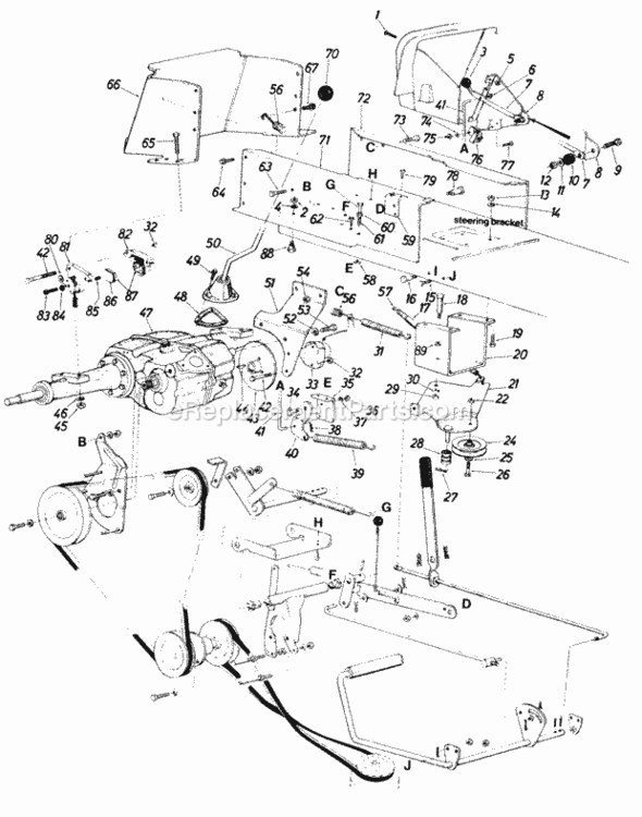 Parts Diagram and Parts List for 147-826-000 1987 MTD Lawn Tractor