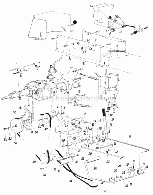 Page B Diagram and Parts List for 147-826-000 1987 MTD Lawn Tractor